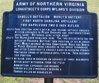 Cabell's Battalion - Manly's Battery Tablet image. Click for full size.