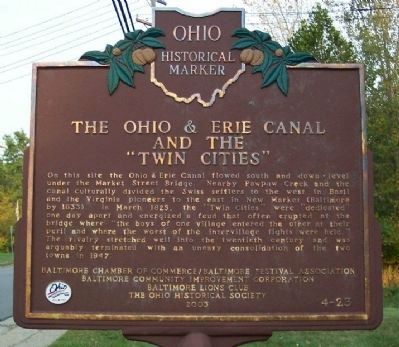 The Ohio & Erie Canal and the "Twin Cities" image. Click for full size.