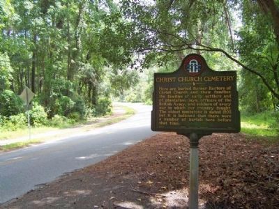 Christ Church Cemetery, looking south along Frederica Road image. Click for full size.