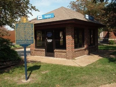 Wide View - - Abraham Lincoln and Lincoln, Illinois Marker. Click for full size. Wide View - - Abraham Lincoln and Lincoln, Illinois Marker image. Click for full size.