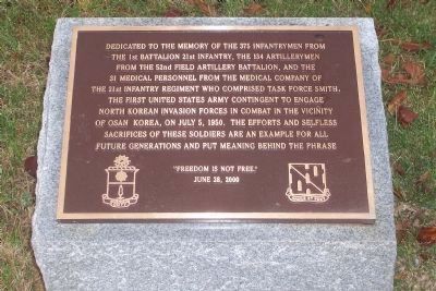 Task Force Smith Marker. Click for full size. Task Force Smith Marker image. Click for full size.