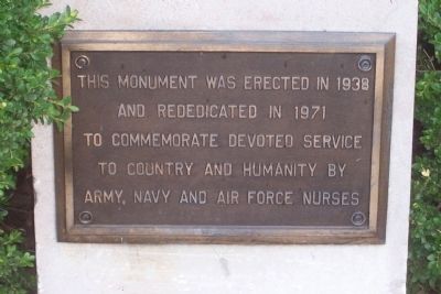 Army, Navy, and Air Force Nurses Marker. Click for full size. Army, Navy, and Air Force Nurses Marker image. Click for full size.