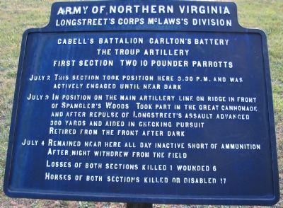 Cabell's Battalion - Carlton's Battery Tablet. Click for full size. Cabell's Battalion - Carlton's Battery Tablet image. Click for full size.