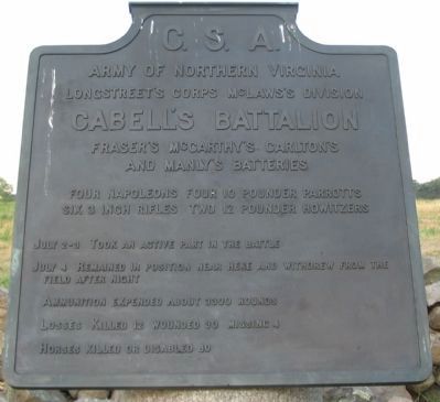 Cabell's Battalion Tablet. Click for full size. Cabell's Battalion Tablet image. Click for full size.