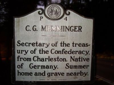 C.G. Memminger Marker. Click for full size. C.G. Memminger Marker image. Click for full size.