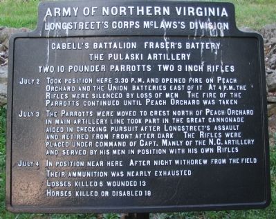 Cabell's Battalion - Fraser's Battery Tablet. Click for full size. Cabell's Battalion - Fraser's Battery Tablet image. Click for full size.