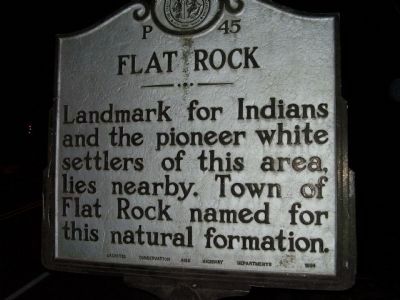 Flat Rock Marker. Click for full size. Flat Rock Marker image. Click for full size.