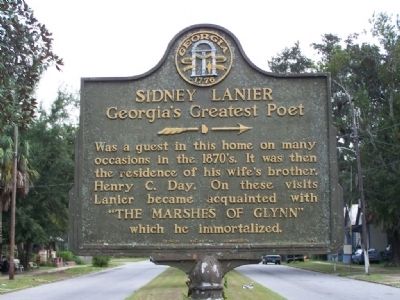 Sidney Lanier Marker. Click for full size. Sidney Lanier Marker image. Click for full size.