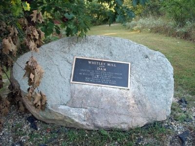 Boulder with Whitley Mill and Dam Marker image. Click for full size.
