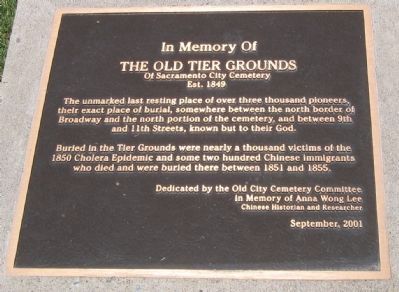 In Memory of the Old Tier Grounds Marker image. Click for full size.