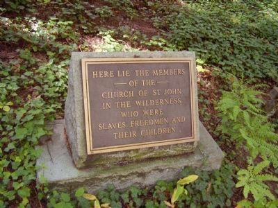 Cemetery Marker at St. John in the Wilderness. Click for full size. Cemetery Marker at St. John in the Wilderness image. Click for full size.