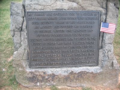 John Burns Monument Inscription image. Click for full size.