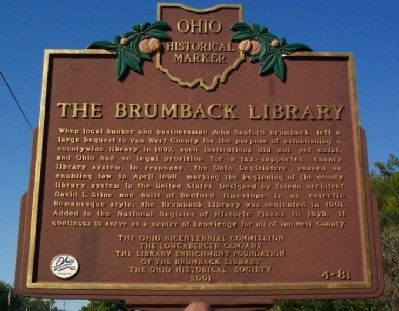 The Brumback Library Marker image. Click for full size.