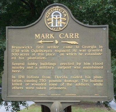 Mark Carr Marker. Click for full size. Mark Carr Marker image. Click for full size.