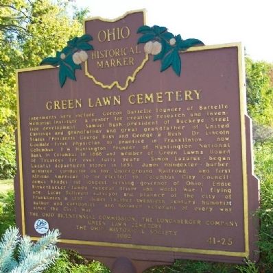 Green Lawn Cemetery Marker (Side B) image. Click for full size.