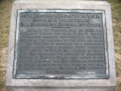 14th (Brooklyn) Infantry N.Y.S.M. Marker image. Click for full size.