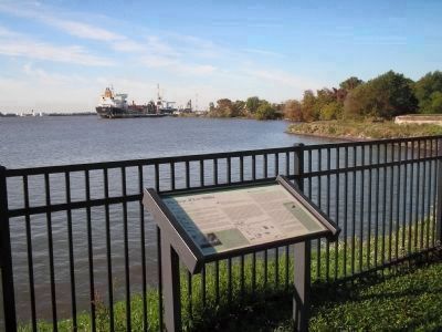 Marker on the Delaware River. Click for full size. Marker on the Delaware River image. Click for full size.