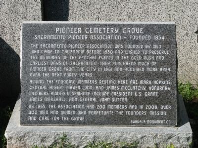 Pioneer Cemetery Grove Marker image. Click for full size.