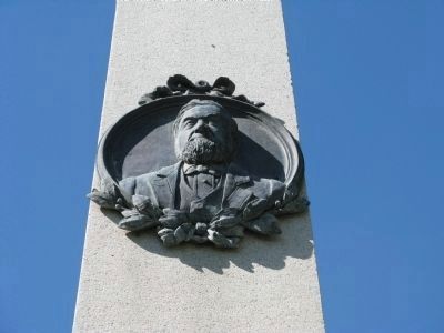 Sculpture of A.M. Winn on Monument image. Click for full size.