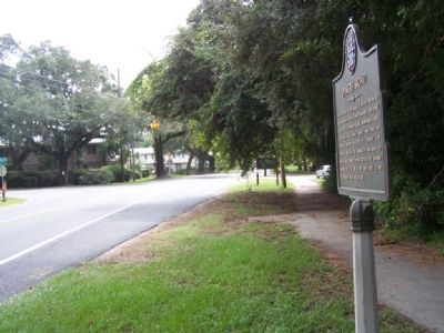 Demere Road Marker, looking south on Demere Road image. Click for full size.