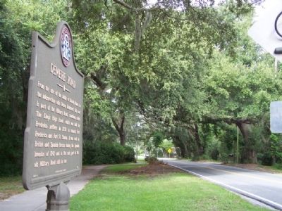 Demere Road Marker, looking north on Demere Road image. Click for full size.
