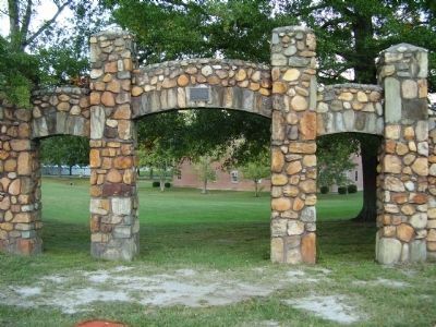 College Stone Wall & Gate image. Click for full size.