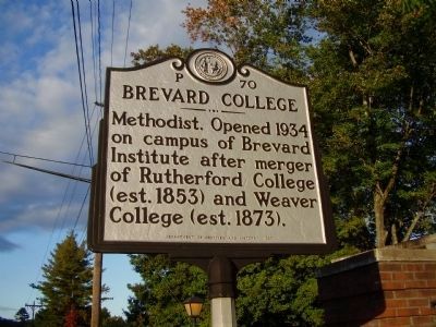 Brevard College Marker image. Click for full size.