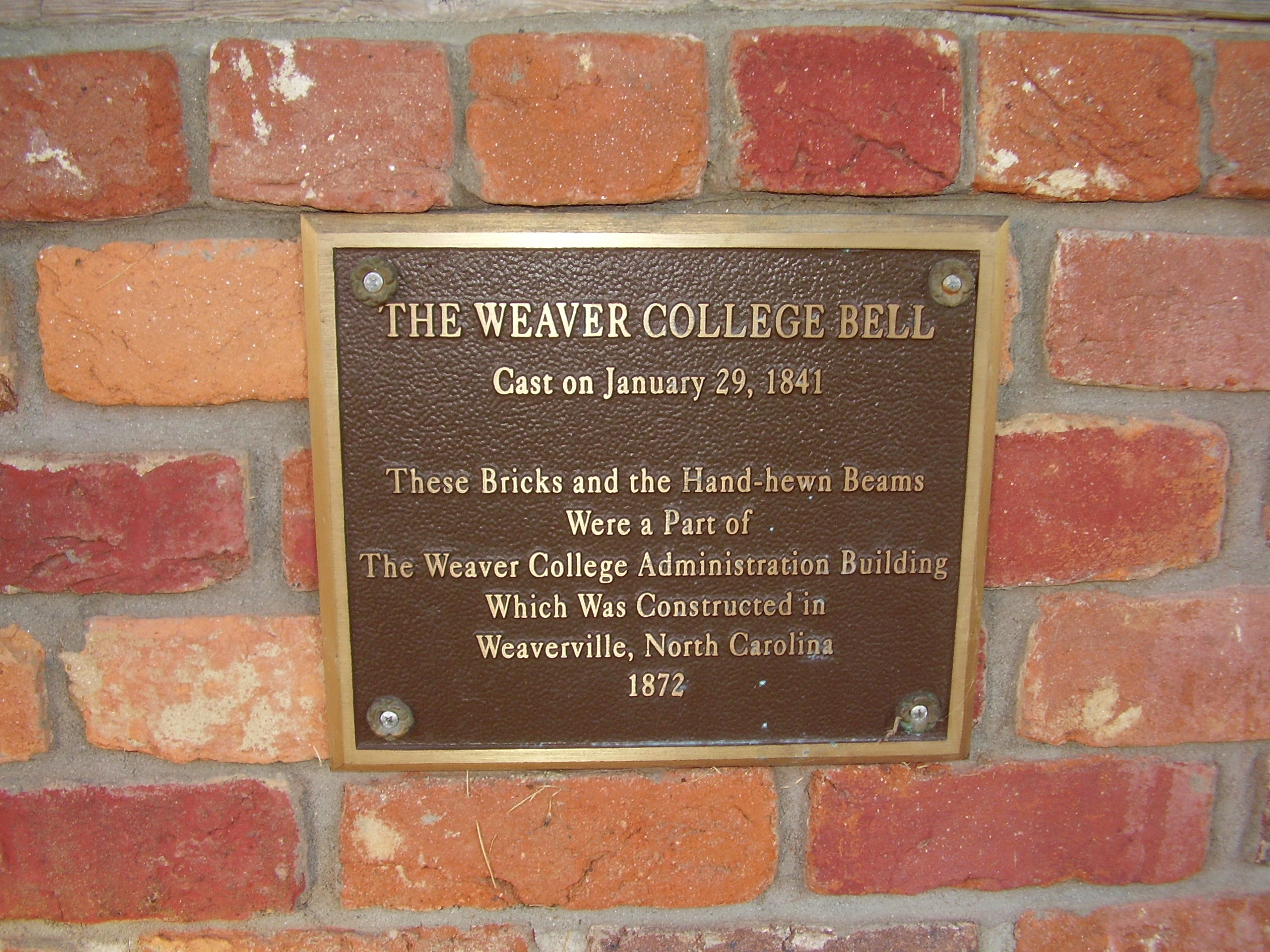 Weaver College Bell Marker