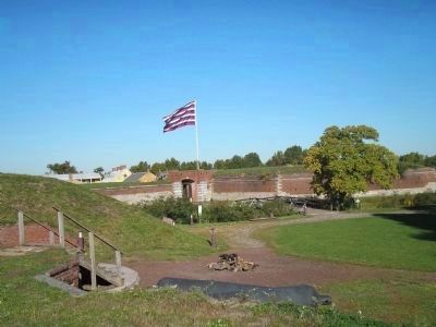 Main Gate and Flag. Click for full size. Main Gate and Flag image. Click for full size.