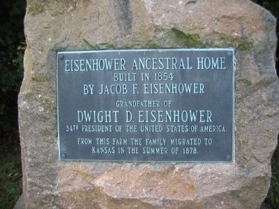 Eisenhower Ancestral Home Marker. Click for full size. Eisenhower Ancestral Home Marker image. Click for full size.