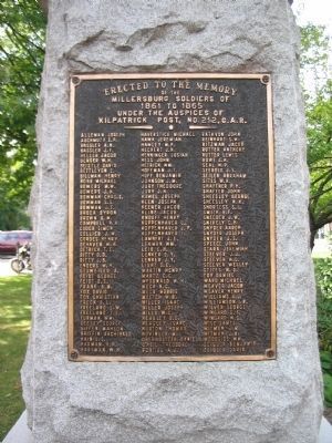 Close Up of the List of Civil War Veterans from Millersburg. Click for full size. Close Up of the List of Civil War Veterans from Millersburg image. Click for full size.