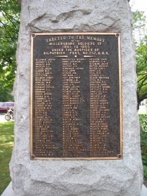 Close Up of the List of Civil War Veterans from Millersburg image. Click for full size.
