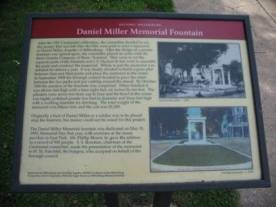 Daniel Miller Memorial Fountain Marker image. Click for full size.