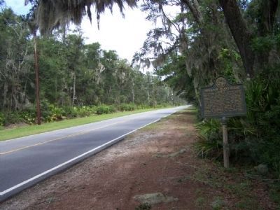 Sinclair Plantation Marker, looking north on Lawrence Road image. Click for full size.