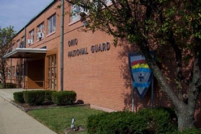 Robert Haubrich Armory and Marker image. Click for full size.
