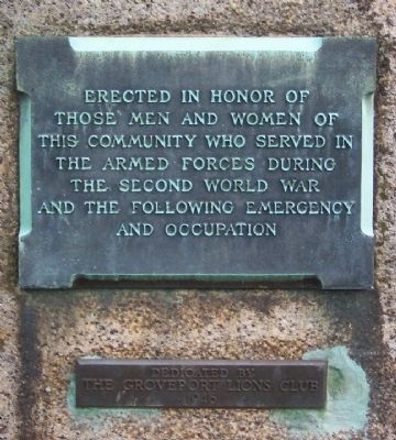 Groveport World War II Memorial Marker image. Click for full size.