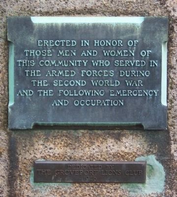 Groveport World War II Memorial Marker. Click for full size. Groveport World War II Memorial Marker image. Click for full size.