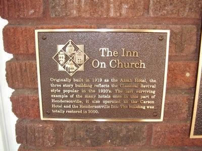 The Inn on Church Marker. Click for full size. The Inn on Church Marker image. Click for full size.