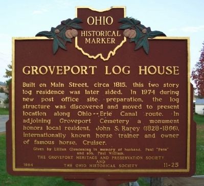 Groveport Log House Marker. Click for full size. Groveport Log House Marker image. Click for full size.