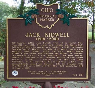 Jack Kidwell Marker </b>(front). Click for full size. Jack Kidwell Marker </b>(front) image. Click for full size.