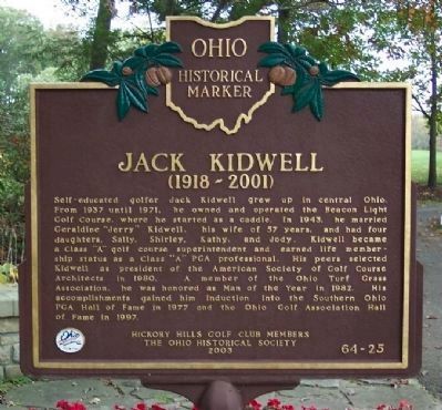 Jack Kidwell Marker </b>(front) image. Click for full size.