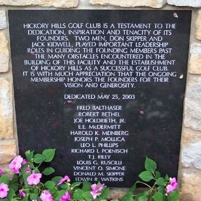 Nearby Hickory Hills Golf Club Founders Informational Marker image. Click for full size.