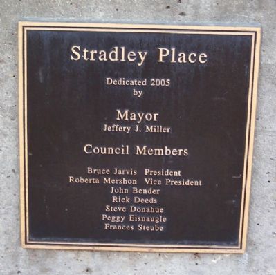 Stradley Place Dedication Marker. Click for full size. Stradley Place Dedication Marker image. Click for full size.