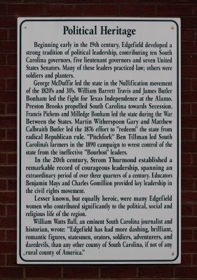 Political Heritage Marker. Click for full size. Political Heritage Marker image. Click for full size.