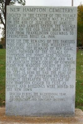 New Hampton Cemetery Marker image. Click for full size.