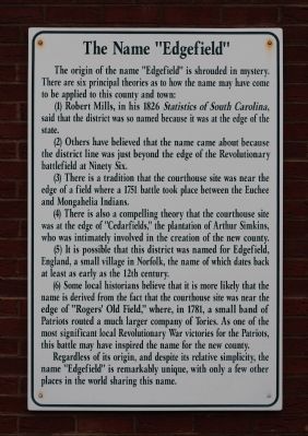 The Name "Edgefield" Marker. Click for full size. The Name "Edgefield" Marker image. Click for full size.