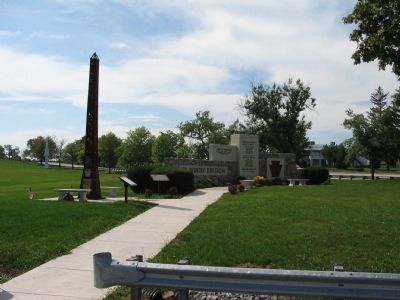 The Memorial, with Two Panels in Front, Next to the 28th Infantry Division Memorial image. Click for full size.