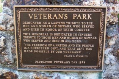 Veteran's Park Marker image. Click for full size.