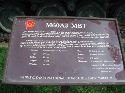 Former M60A3 MBT Marker image. Click for full size.