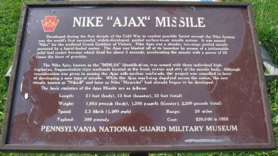 Nike "Ajax" Missile Marker. Click for full size. Nike "Ajax" Missile Marker image. Click for full size.